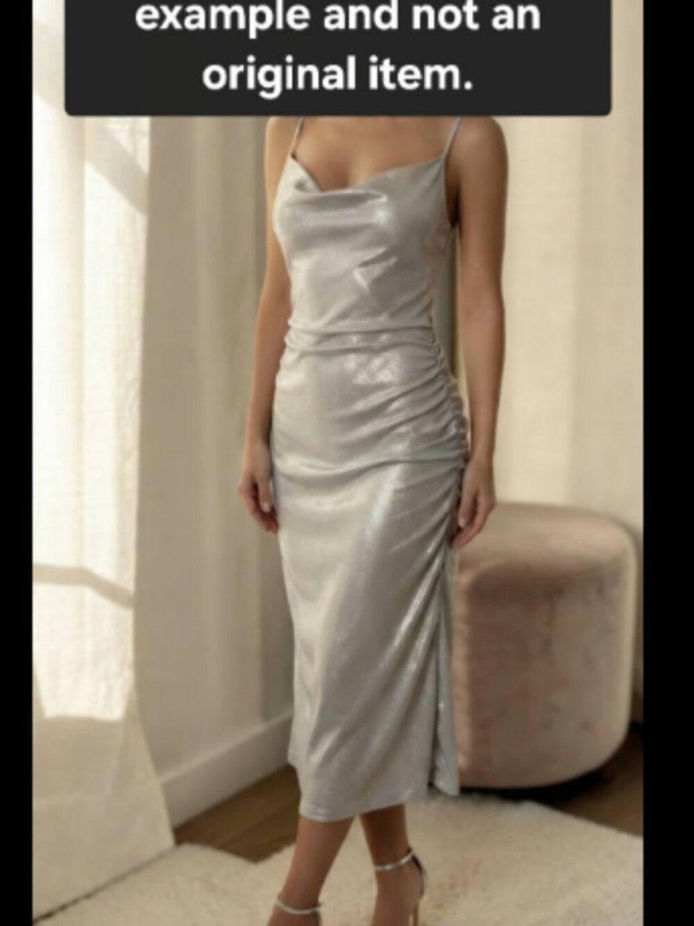 Express Metallic Cowl Neck Evening Dress – Women's Medium